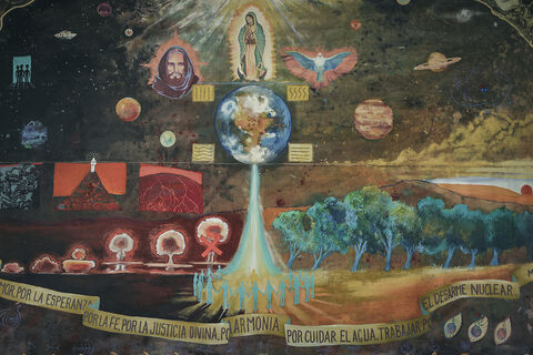  Painting of the message Miguel Ángel received when he was been visited by aliens.